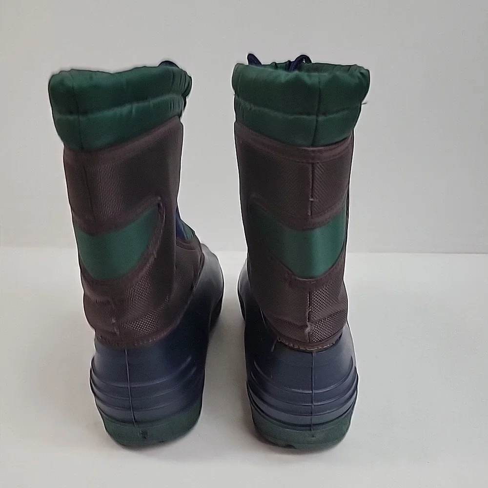 Winter Snow Boots Womens Size 7 Waterproof Blue Green Insulated Strap